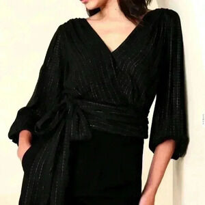 BANANA REPUBLIC CROPPED METALLIC BLOUSE